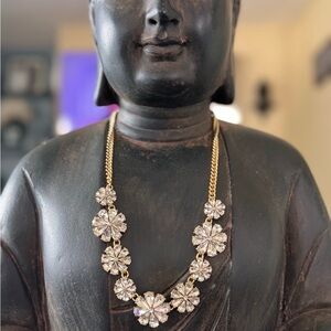 J. Crew Gold and Silver Floral Necklace